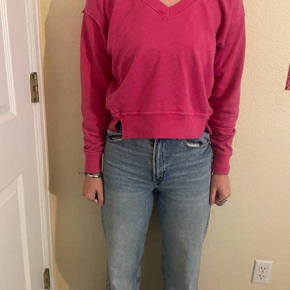 Michael Stars Tops - Michael Starr Camila, V-neck sweatshirt from Evereve in pink extra small